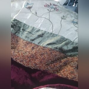 Bloomingdale's Floral Embroidered Multiple Fabrics Full/Queen Duvet